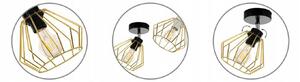 Light for home - Moderní stropní svítidlo s drátěným stínidlem ve stylu loft SANTOS 2211/1, E27, Zlatá