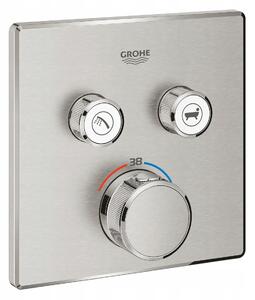 Nástěnná vanová a sprchová baterie s jednou pákou Grohe Grohtherm SmartControl, stříbrná