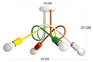 Light for home - Závěsné svítidlo 1001/4M2 MONDO, 4xE27/60W, zelená, žlutá, oranžová, bílá, 4xE27/60W, E27, zelená, žlutá, oranžová, bílá
