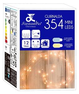 Světelný micro-LED řetěz ve stříbrné barvě Unimasa Metal, 354 světýlek