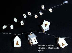 Světelný LED řetěz Unimasa Fijas Casas, 10 světýlek