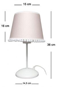 Light for home - Stolní lampa LN/1R KAMA POMPON, 1xE27/60W, růžová, 1xE27/60W, růžová