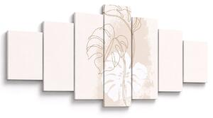 Obraz - Line art monstera N⁰1 (210x100 cm)