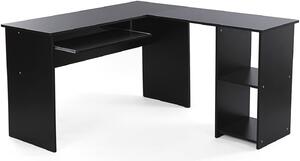 SONGMICS Rohový PC stůl černý 140x120 cm