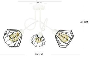 Light for home - Závěsné svítidlo 1001/3K Twister, 3xE27/60W,, 3x60W, E27, Bílá