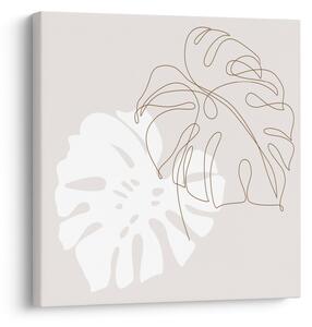 Obraz - Line art monstera N⁰2 (30x30 cm)