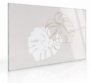 Skleněný obraz - Line art monstera N⁰2 (70x50 cm)