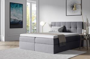 Čalouněná postel s úložným prostorem 200x200 RECIVIO - světle šedá
