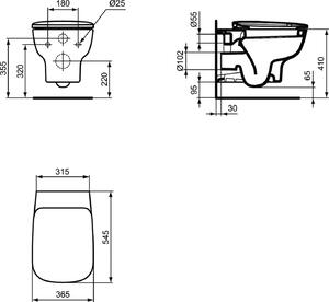 Ideal Standard Esedra záchodová mísa závěsná bílá T281401