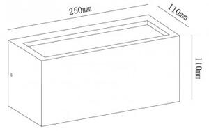 Mantra 8352 Utah, antracitové venkovní nástěnné svítidlo 1xE27 20W, šířka 25cm, IP65, svítí nahoru/dolů
