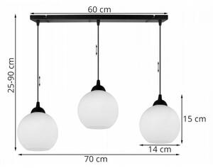 Light for home - Závěsné moderní světlo na liště ELIZA 1987/3, 3x60W, E27, Černá