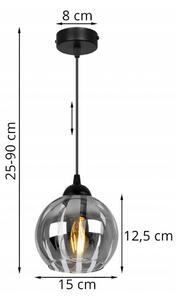 Light for home - Moderní závěsné svítidlo na lanku ELIZA 1987/1/C, 1xE27 Max 60W, E27, Černá