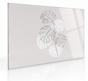 Skleněný obraz - Line art monstera N⁰3 (70x50 cm)