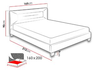 Čalouněná manželská postel bez matrace 160x200 BROOKE - tmavá šedá