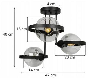 Light for home - Závěsné svítidlo v moderním stylu RING RIO 2350/3/G, 3x60W, E27, Černá
