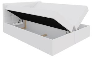 Boxpringová postel 140x200 CAROLA - šedá + topper ZDARMA