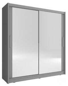 Šatní skříň se zrcadlem 200 cm MARVAN 6 - grafit