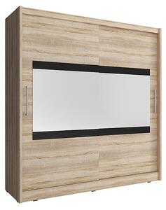 Šatní skříň se zrcadlem 180 cm MARVAN 4 - dub sonoma