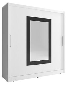 Šatní skříň se zrcadlem 180 cm WESTON - bílá