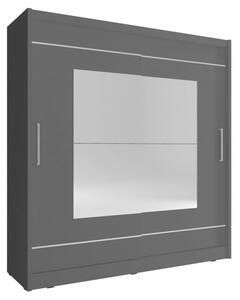 Šatní skříň se zrcadlem 180 cm MARVAN 9 - grafit