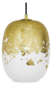 Light for home - Závěsné svítidlo se stínítkem z foukaného skla se zlatým zdobením 19603 "Marble" made in Italy, 1x60W, E27, hnědá, zlatá