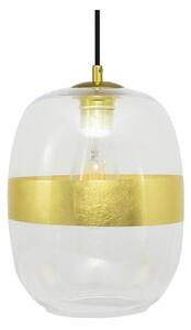 Light for home - Závěsné svítidlo se stínítkem z foukaného skla se zlatým zdobením 19603 "Marble "made in Italy, 1x60W, E27, Zlatá