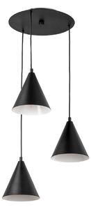 Light for home - Závěsný lustr na lanku 15699 "CROWN", 3X40W, E14, Černá + bílá
