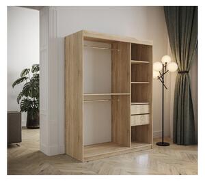Šatní skříň s posuvnými dveřmi 150 cm TALIA - dub sonoma / bílá
