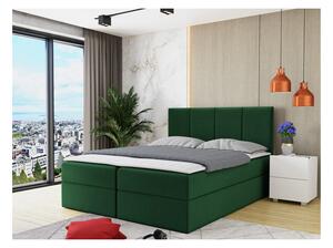 Kontinentální manželská postel 160x200 CARMELA - zelená + topper ZDARMA