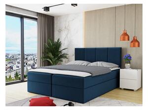 Kontinentální manželská postel 140x200 CARMELA - modrá + topper ZDARMA