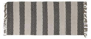 Běhoun koberec s černobílým vzorem z bavlny a juty – 150*70 cm - Chic Antique