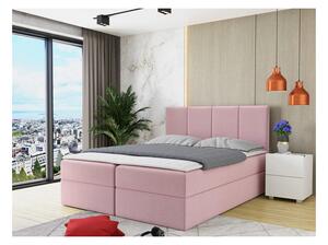 Kontinentální manželská postel 160x200 CARMELA - růžová + topper ZDARMA