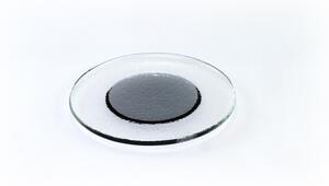 Kulatý servírovací tác čirý se šedým středem Průměr: 13cm