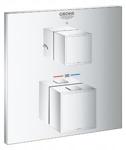 Podomítková vanová a sprchová baterie Grohe Grohtherm Cube, stříbrná