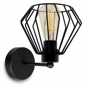 Light for home - Industriální nástěnné svítidlo s kovovým stínítkem NUVOLA 2034/K LH029, E27, Černá