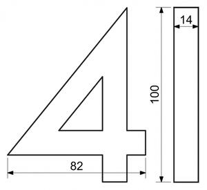 Domovní číslo - 4, ANTRACIT 3D, 100 mm - RICHTER CZECH RN.100LV.4.AL.AM.3D