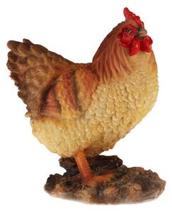 Zahradní figurka z polyresinu Chicken, 19 cm, hnědá
