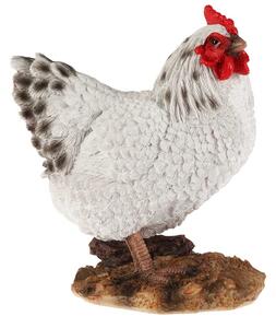 Zahradní figurka z polyresinu Chicken, 19 cm, bílá