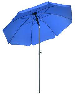 Plážový slunečník Outsunny Ø180 cm UV 50+ Odolný vůči větru Stabilní plážový slunečník s UV ochranou Přístřešek na balkon Skládací zahradní slunečník