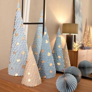 Sada tří modro béžových vánočních dekorací Kave Home Venetia 20/30/45 cm