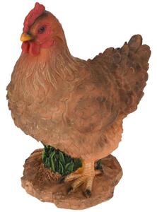 Zahradní figurka z polystonu Hen, 27 cm, hnědá
