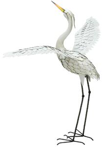 Zahradní kovová figurka Crane 3, 123 cm, vícebarevná