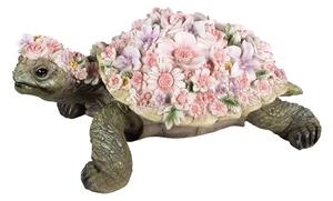 Dekorativní soška želva posetá květinami - 34*21*14cm