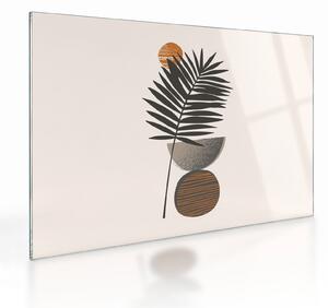 Skleněný obraz - Abstrakce s palmovým listem (70x50 cm)