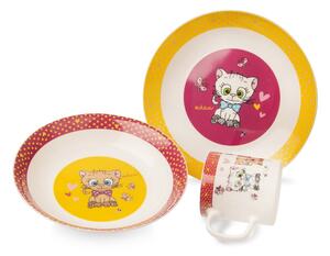 3dílný dětský porcelánový jídelní set Orion Kittens