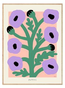 THE POSTER CLUB Plakát Purple Poppies, Madelen Möllard, 30 x 40