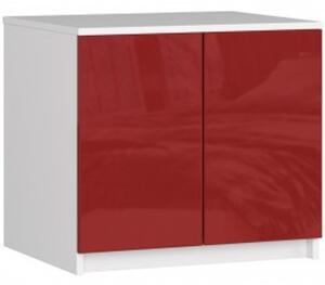 Nástavba na skříň 60 cm - bílá/červená lesk