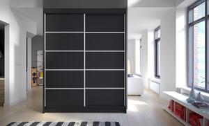 Šatní skříň CHANNA 4 - šířka 150 cm, černá