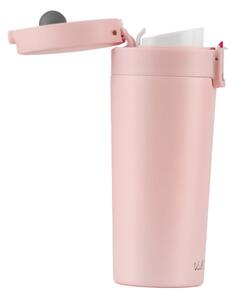 Růžový cestovní termohrnek Vialli Design Fuori, 400 ml
