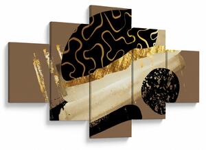 Obraz - Abstrakce golden brown N⁰3 (125x70 cm)